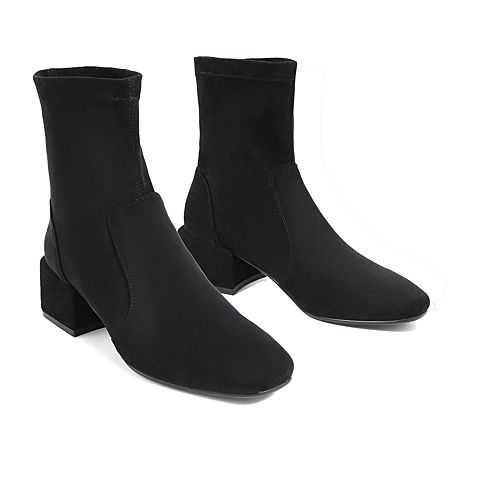 森达冬季新款时尚休闲气质短靴女袜靴Z1960DD9X