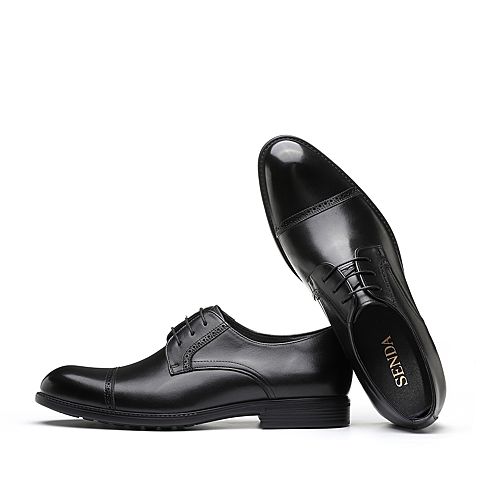 森达2020春季新款专柜同款英伦布洛克款式商务男鞋1DG09AM0