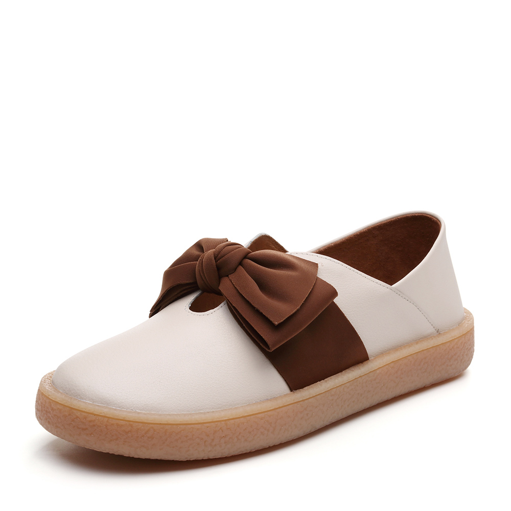 森达2020春新款专柜同款简约蝴蝶结女小皮鞋单鞋Z3LD0AM0