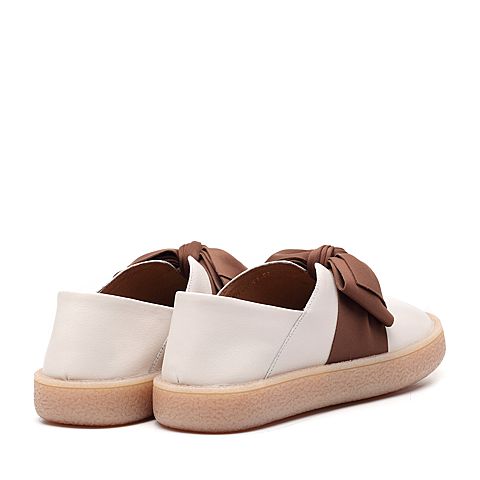 森达2020春新款专柜同款简约蝴蝶结女小皮鞋单鞋Z3LD0AM0