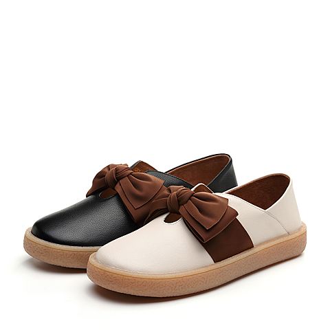 森达2020春新款专柜同款简约蝴蝶结女小皮鞋单鞋Z3LD0AM0