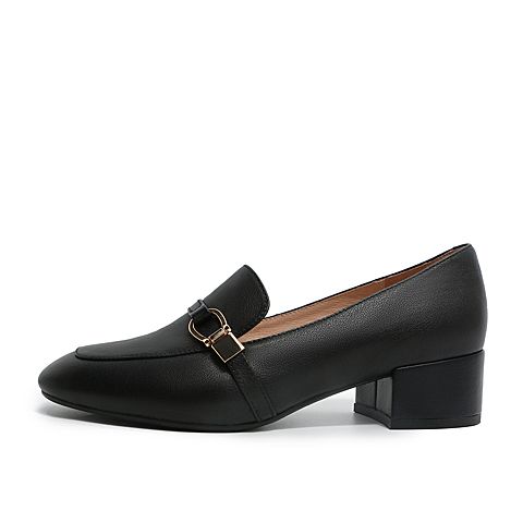 森达2020春季新款知性气质通勤休闲粗跟女单鞋Z3013AM0