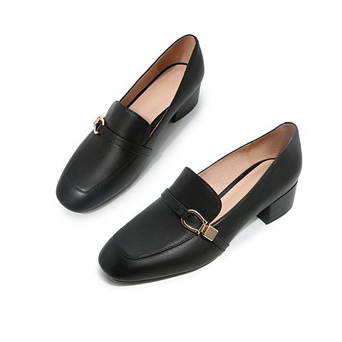 森达2020春季新款知性气质通勤休闲粗跟女单鞋Z3013AM0