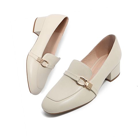 森达2020春季新款知性气质通勤休闲粗跟女单鞋Z3013AM0