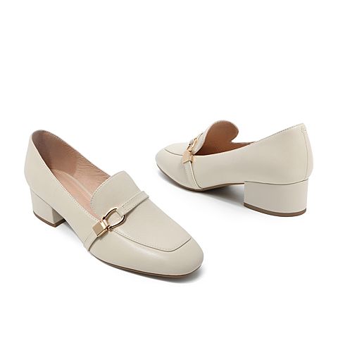 森达2020春季新款知性气质通勤休闲粗跟女单鞋Z3013AM0