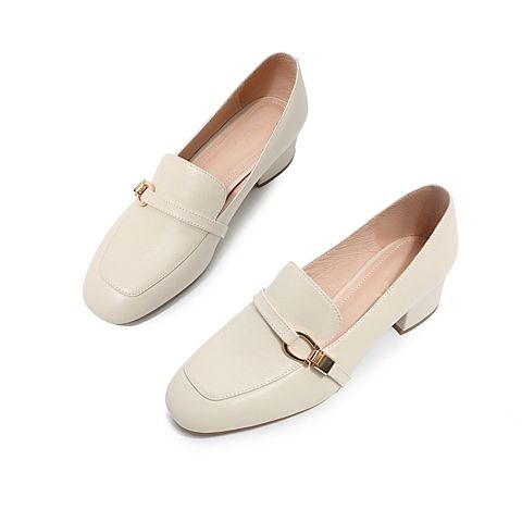 森达2020春季新款知性气质通勤休闲粗跟女单鞋Z3013AM0