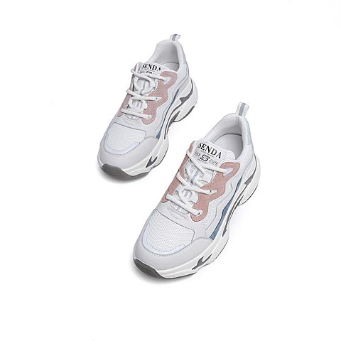 森达2020春季新款时尚青春户外休闲厚底女老爹鞋ZZ185AM0