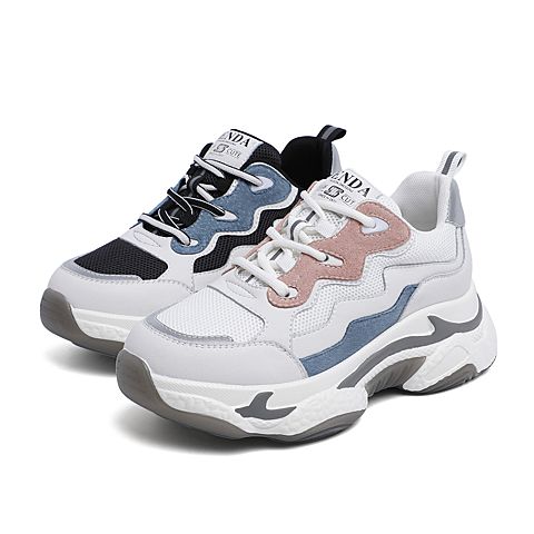 森达2020春季新款时尚青春户外休闲厚底女老爹鞋ZZ185AM0