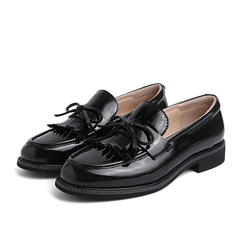 森达2020春季新款时尚学院风英伦舒适休闲女乐福鞋Z-110AM0