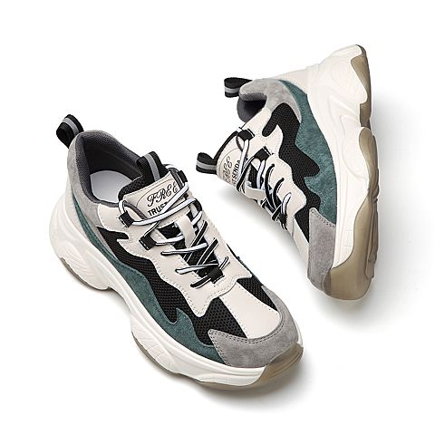 森达2020春季新品厚底撞色ins潮休闲智熏老爹鞋街拍女3TS02AM0