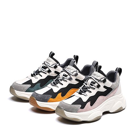 森达2020春季新品厚底撞色ins潮休闲智熏老爹鞋街拍女3TS02AM0