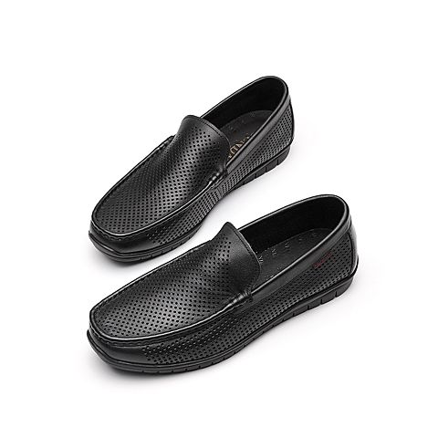 森达2020夏季新款专柜同款打孔透气舒适男休闲皮鞋V4MB7BA0