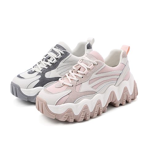 森达2020春季新款韩版青年舒适厚底休闲女老爹鞋ZLDX4AM0