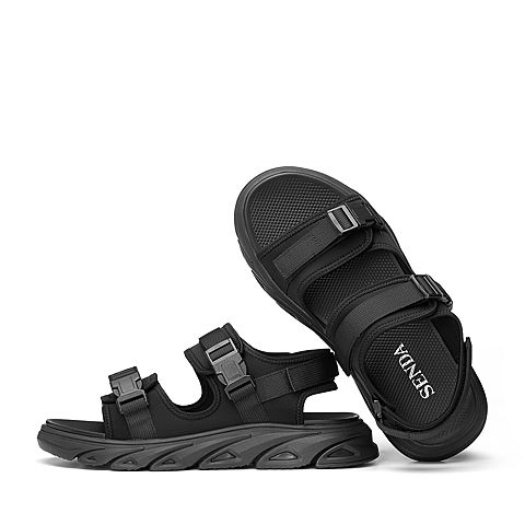 森达2020夏季新款专柜同款沙滩舒适户外休闲男运动凉鞋1HQ24BL0