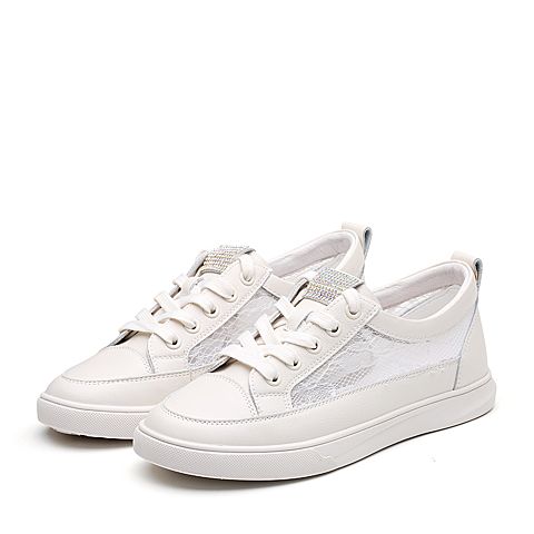 森达2020夏季新款专柜同款韩版时尚休闲女小白鞋4ZL01BA0