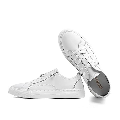 森达2020夏季新款专柜同款韩版青年休闲男小白鞋板鞋1HX23BM0