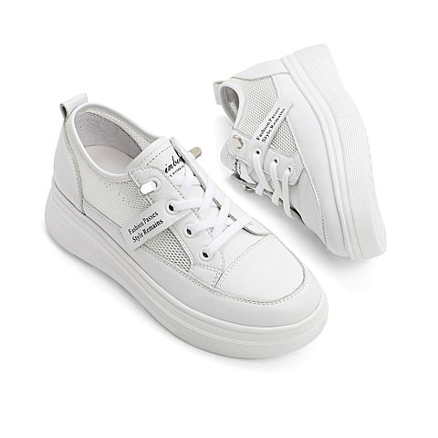 森达2020秋季新款专柜同款韩版青年休闲厚底女小白鞋3ZH01CM0