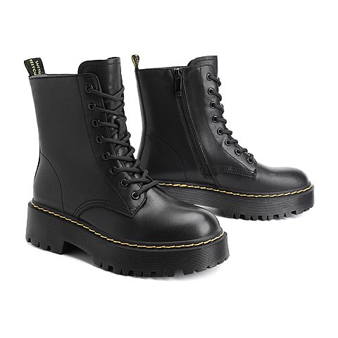 森达2020冬季新款专柜同款韩版机车风休闲女马丁靴4OA01DZ0