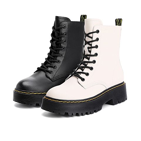 森达2020冬季新款专柜同款韩版机车风休闲女马丁靴4OA01DZ0
