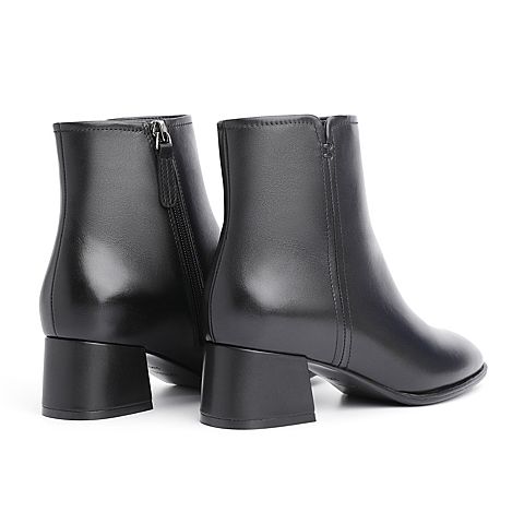 森达2020冬季新款专柜同款时尚潮流粗跟女短靴VF243DD0