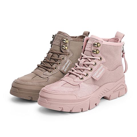 森达2020冬季新款专柜同款韩版户外休闲女旅游短靴4VE02DD0