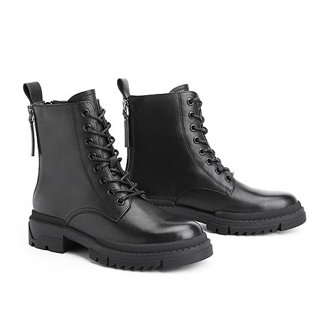 森达2020冬季新款专柜同款欧美户外休闲女中筒马丁靴VP462DZ0