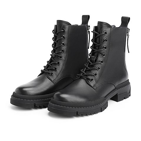 森达2020冬季新款专柜同款欧美户外休闲女中筒马丁靴VP462DZ0