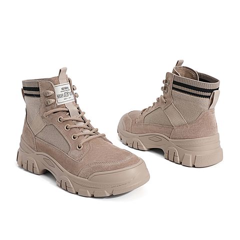 森达2020冬季新款欧美潮流户外厚底休闲女马丁靴Z8026DD0