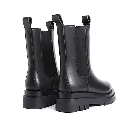 森达2020冬季新款专柜同款简约时尚厚底女切尔西中筒靴4EN01DZ0