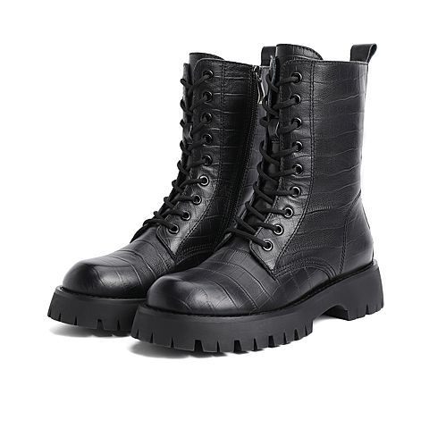 森达2020冬季新款时尚欧美潮流街拍休闲女马丁靴Z8055DD0