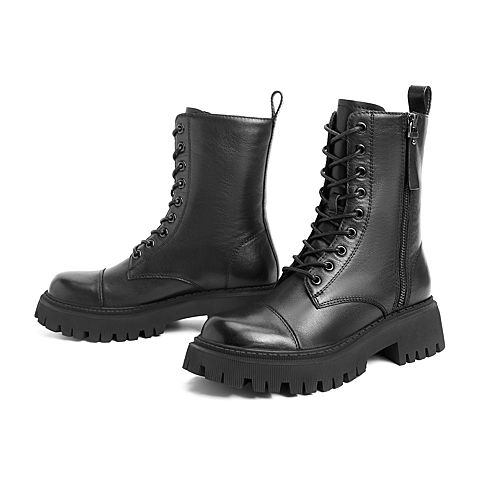 森达2020冬季新款欧美机车风青年潮流休闲女马丁靴Z8054DD0