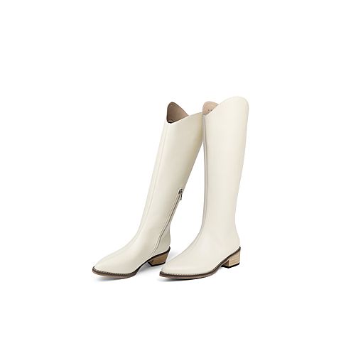 森达2020冬季新品性感休闲时装百搭潮流青年粗跟女长筒靴Z9005DG0