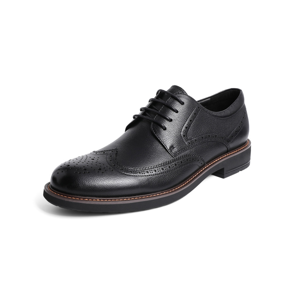 森达2021春季新款商场同款英伦布洛克款式商务男皮鞋45701AM1