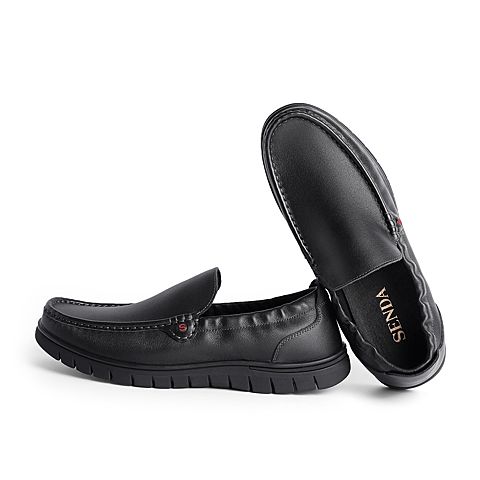 森达2021春季新款商场同款简约一脚蹬青年休闲男豆豆鞋1RB15AM1