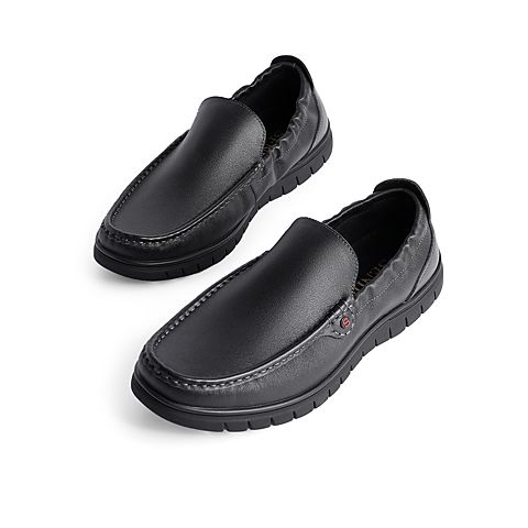 森达2021春季新款商场同款简约一脚蹬青年休闲男豆豆鞋1RB15AM1