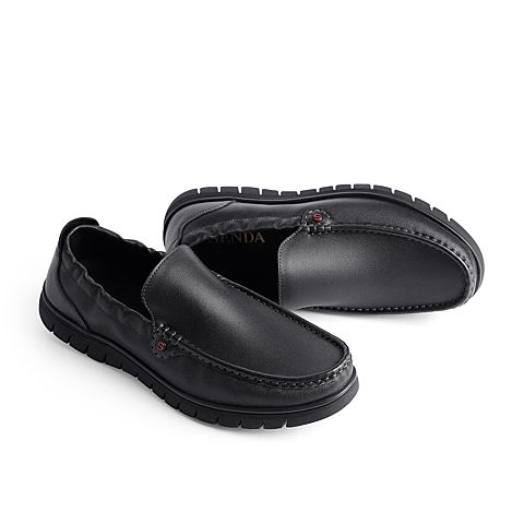 森达2021春季新款商场同款简约一脚蹬青年休闲男豆豆鞋1RB15AM1