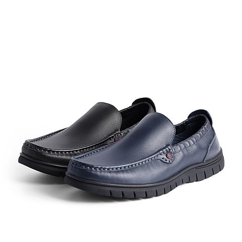 森达2021春季新款商场同款简约一脚蹬青年休闲男豆豆鞋1RB15AM1