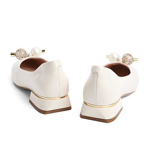 森达2021春季新品知性气质糖果鞋漆皮粗跟女浅口单鞋Z1008AQ1