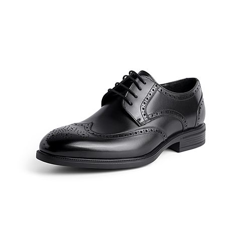 森达2021春季新款商场同款英伦复古布洛克款式商务男鞋1RJ09AM1