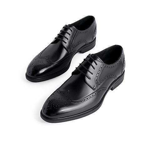 森达2021春季新款商场同款英伦复古布洛克款式商务男鞋1RJ09AM1