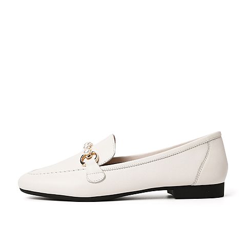 森达2021春季新品欧美马衔扣通勤知性休闲女单鞋Z1010AM1