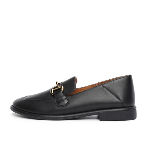 森达2021春季新品商场同款简约马衔扣舒适女乐福鞋单鞋3RC11AM1