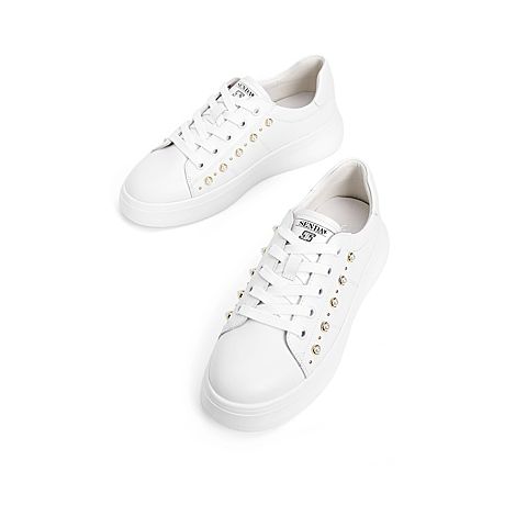 森达2021春季新款商场同款韩版学院风休闲女小白鞋VH921AM1