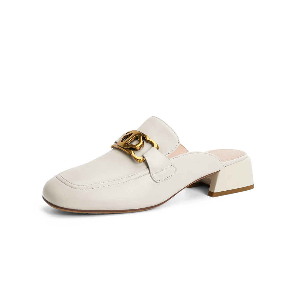 森达2021春季新款时尚大方粗跟休闲粗跟女穆勒鞋Z1106AH1