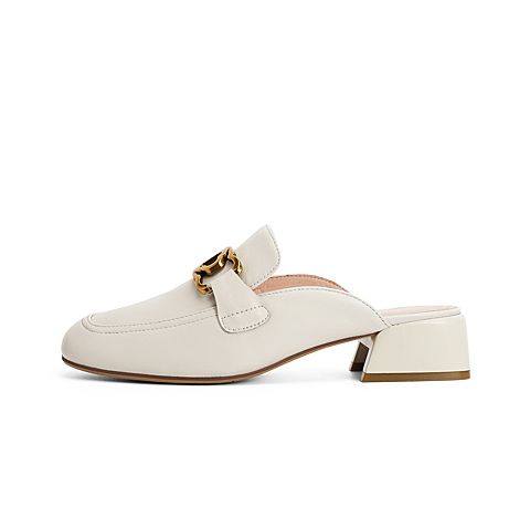 森达2021春季新款时尚大方粗跟休闲粗跟女穆勒鞋Z1106AH1