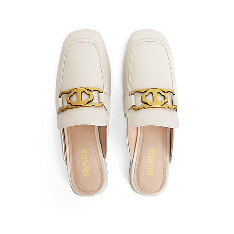 森达2021春季新款时尚大方粗跟休闲粗跟女穆勒鞋Z1106AH1