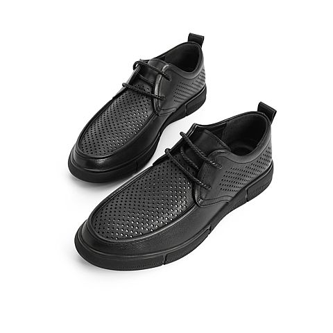 森达2021夏季新款商场同款简约打孔透气舒适男休闲鞋1SN06BM1