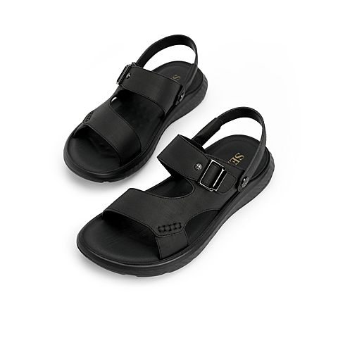 森达2021夏季新款商场同款沙滩休闲户外青年男凉鞋1SI03BL1