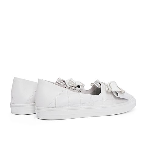 森达2021春季新款商场同款甜美蝴蝶结学院风女单鞋VZUB2AM1