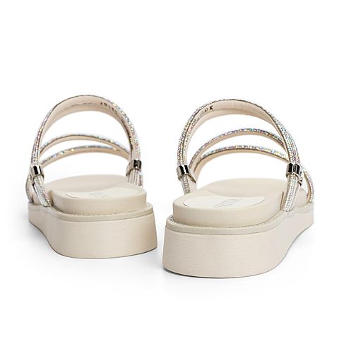 森达2021夏季新款商场同款时尚小叻色珠珠休闲女凉拖鞋4P1B2BT1